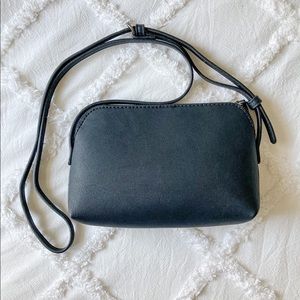 Universal thread crossbody black faux leather